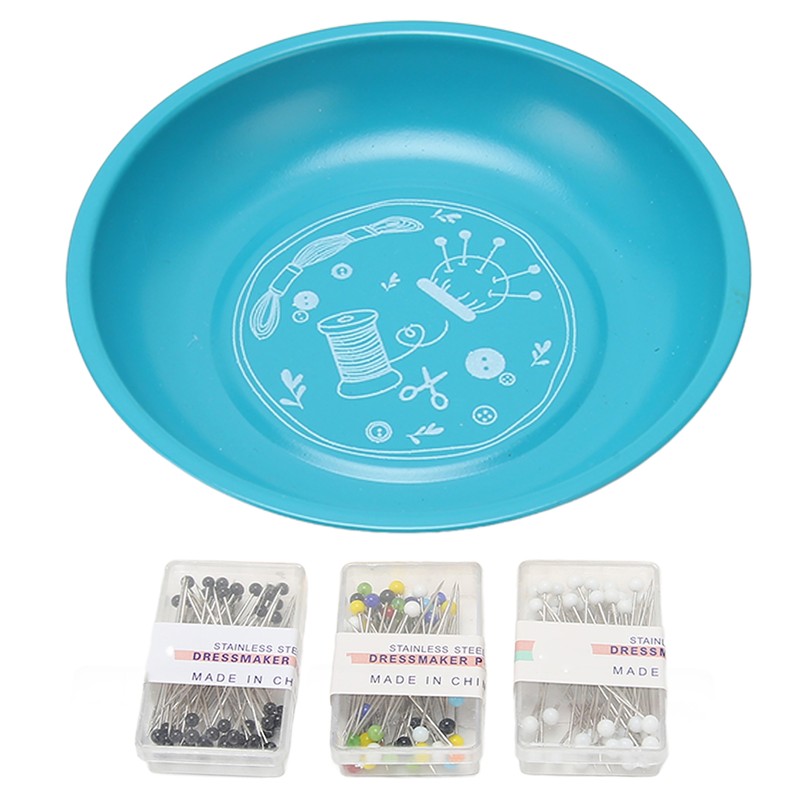 Magnetic Bowl Pin Dish with 150pcs Bead Needles Safe 430