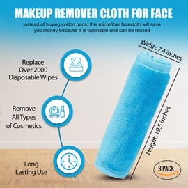 Pack Magic Makeup Remover Towels | Makeup Remover Cloth for Face | Original Make Up Removers Wash Cloth | Reusable Makeup Remover Cloths | Towel for Heavy Makeup | Gentle Makeup Remover Rags