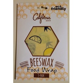 California Home Goods 3-pack Beeswax Food Wraps - Eco Friendly - Reusable - Small Medium Large
