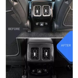 FUEISOF For Kia Sorento IV MQ4 2021-2023 Carbon Fibre Black Car Rear Air Outlet Ventilation Frame Trim Cover