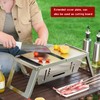 Portable Charcoal Grill, 15-inch Outdoor Small Grill, Folding Stainless Steel