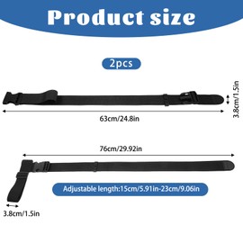 2 Pcs Luggage Straps for Suitcases, Adjustable Travel Belt Heavy Duty Luggage Belt with Buckle Baggage Connector Straps for Connecting Suitcases Together (Black)