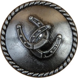 Set of 24 Horseshoes with Rope Drawer or Cabinet Pull (Old Silver)