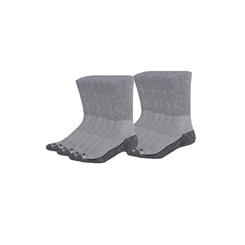 Dickies Men's Dri-Tech Comfort Crew Socks, Grey, 12 Pair