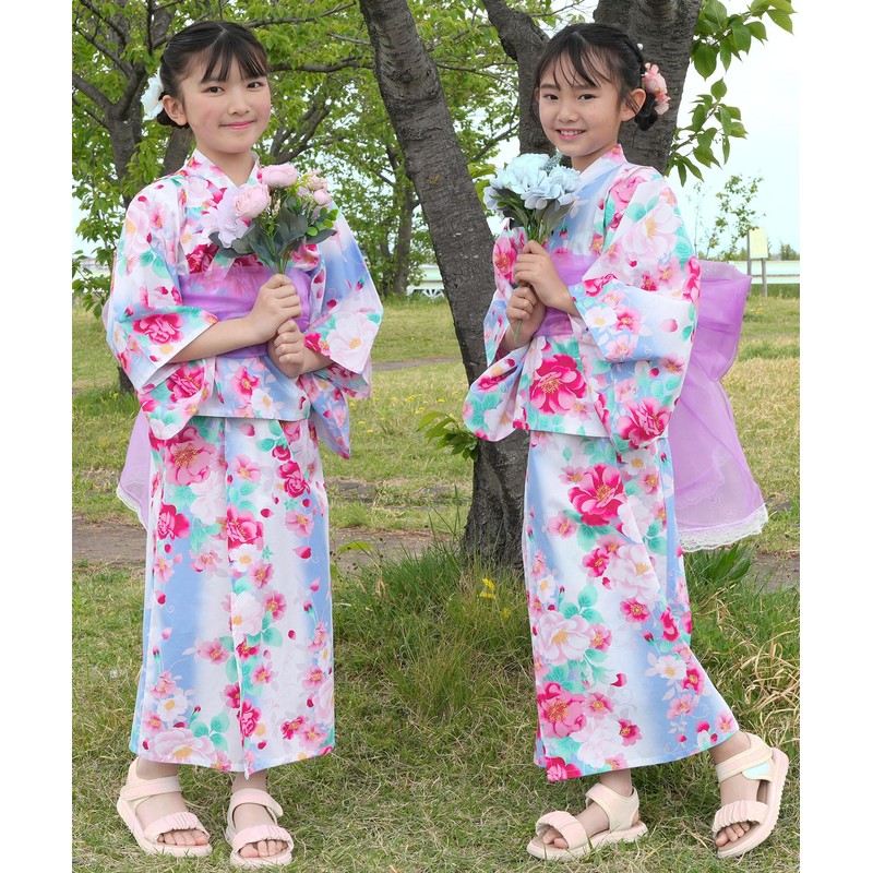 Bee saa01400 3-Piece Kids’ Yukata Set, Girls, Summer, Easy to