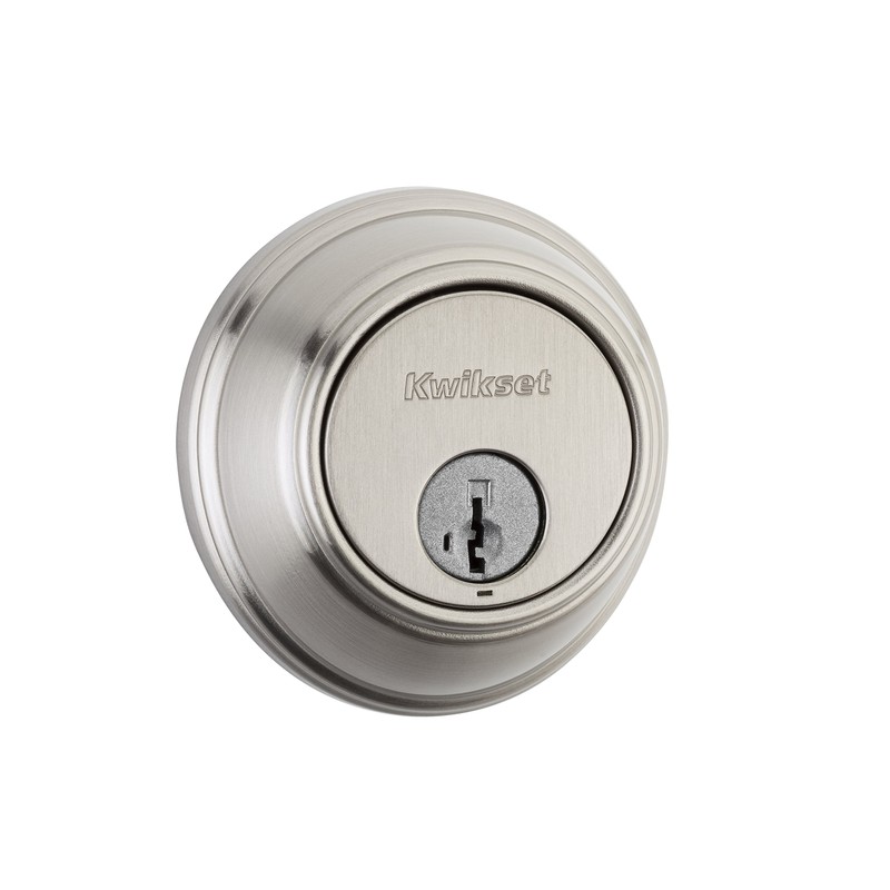 Kwikset 816 Key Control Deadbolt Lock, Round Satin Nickel Exterior