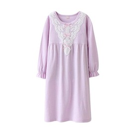 UNOPRO Pajamas, Kids Nightwear, Girls, Long Sleeve, Room, Dress, Children's Pajamas, Lace, Cute, Nightwear, Nightwear, Loungewear, Girls, Room Wear, Sleepwear, 100% Cotton, Pink, Autumn, Winter,