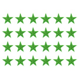 QUARKZMAN Pack of 24 5Star Patches, Fluorescent Green, Embroidered Patches, 1.1 Inch Repair Patches for DIY Clothes, Crafts, Backpack, Clothes, Gift