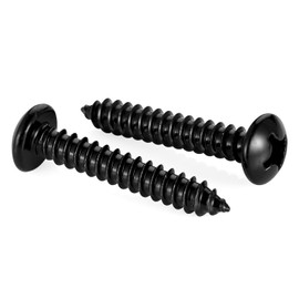 Mellewell #8 x 1-1/4" Pan Head Self Tapping Screw, Pan Head Sheet Metal Screws Wood Screws, Black Finish Stainless Steel 304 (18-8), 100 Pack