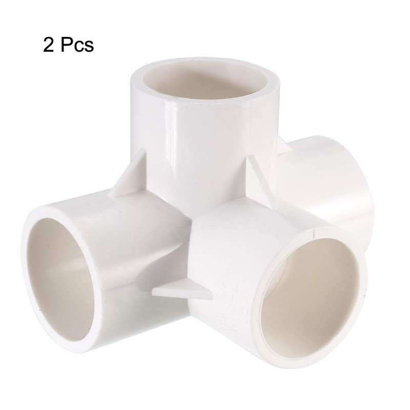 sourcing map 4 Way Elbow PVC Pipe Fitting Furniture Grade