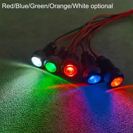 Gebildet 5pcs LED Plastic Indicator Light 220V Mounting Hole Size 12mm (White)