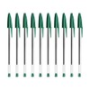 SOMCO Pack Of 10 Green Biro Ballpoint Pens - Medium