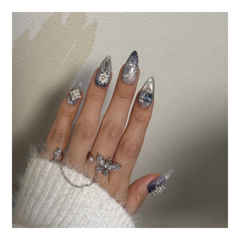 [Winter Nail Discount❄] Snowflake Rain Reflective Glitter Glass Al Nail