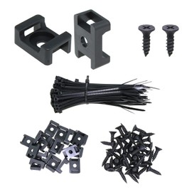 Bxian 100PCS 0.8x0.62inch Cable Zip Tie Base Saddle Mount with Cable Tie and Self Tapping Screw Anchor Wire and Cable Clip Stowage Clip Fastener