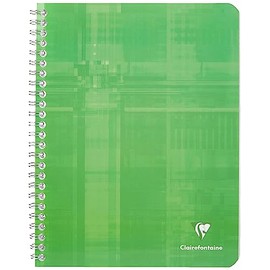 Clairefontaine - Ref 87244C - Wirebound Notebook (50 Sheets) - 17 x 22cm in Size, Square Ruling, 90gsm Brushed Vellum Paper, Laminated Card Cover - Random Colour