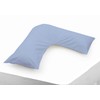 Belledorm Blue V shaped pillow case cover with poppers -