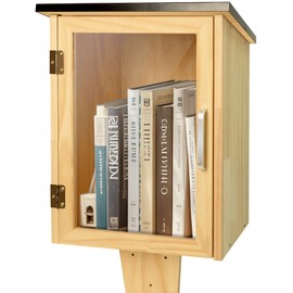 HAFTKD Outdoor Library Book Box Storage Small Wood Cabinet Little Literature Box for Neighborhood Community and School