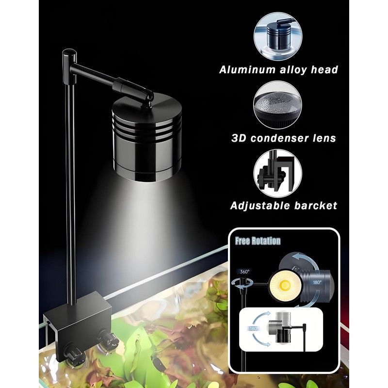iPriro Fish Tank, 3 Gallon Ultra-Clear Glass Fish Aquarium, with