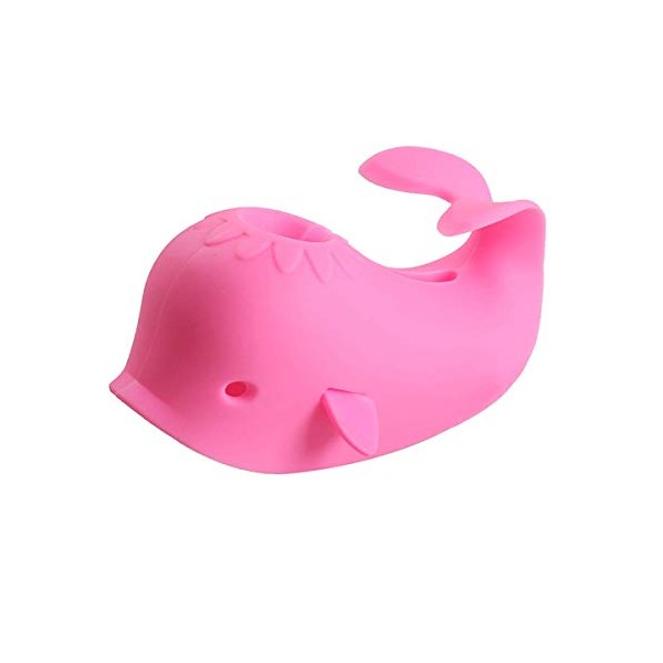 Bath Spout Cover for Bathtub - Faucet Baby Covers Protects Baby During Bathing Time While Being Fun. Cute Soft Whale & Bonus Toy Making Enjoyable Safe Baths Your Child Will Love. (1 Pack, Pink)