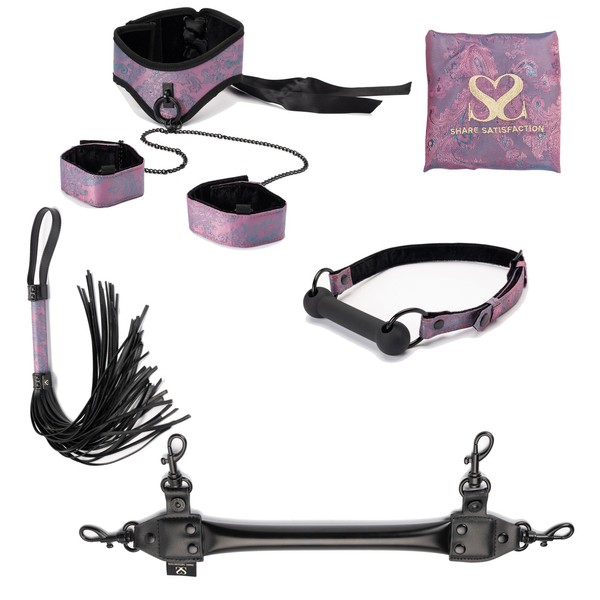 Sexual Health>Sexual Health R18 Intimates Section>R18 - By Brand>Share Satisfaction Share Satisfaction Bound Luxury Posture Collar Bondage Set - Pink