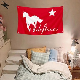 2but White Pony Flag Alternative metal band Banner Tapestry College Decor 3x5 Feet Indoor Outdoor Poster (Red)
