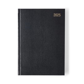 Morgan's Direct 2025 Early Edition A5 Diary Day Per Page | Hard Backed for Home and Office Use Desk Diary | Black