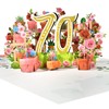 GREETING ART 70th Birthday Card with Pop-Up Design, Laser Cut,