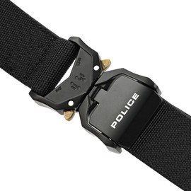 Police Mens Womens Military Elastic Tactical Belt with Metal Buckle Quick Release Shortenable with Gift Box, black