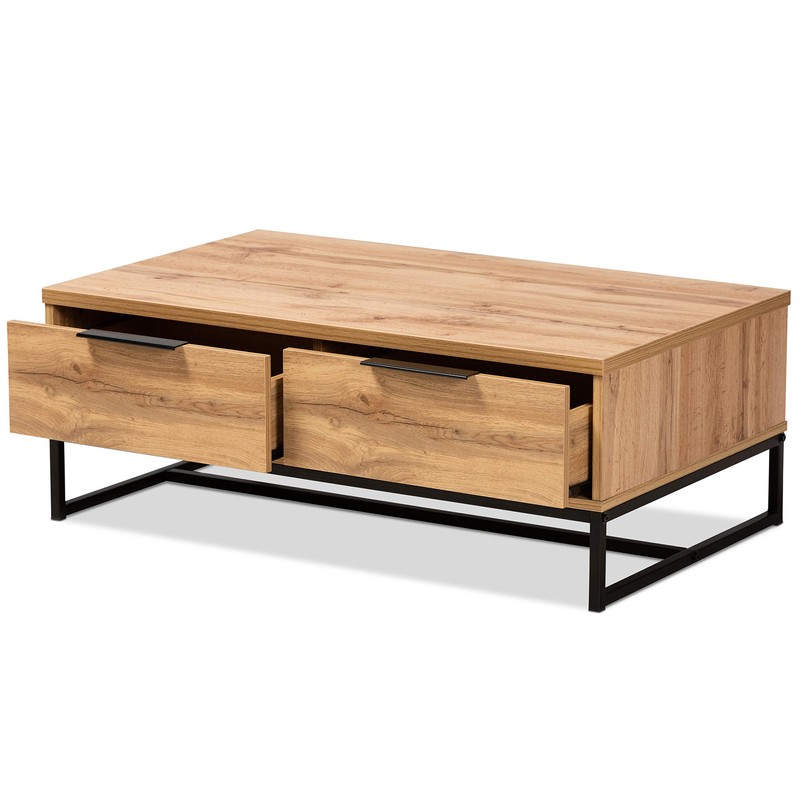 Baxton Studio Franklin Coffee Tables, Oak/Black