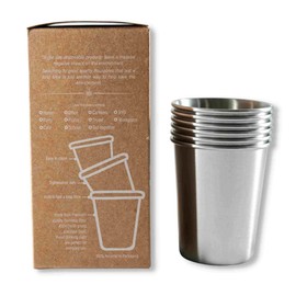 Let's Go Nature'al Stainless Steel Drinking Cups - Set of 6