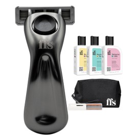 Shaving Set for Women - Ultimate Shaving Travel Set with Black Travel Razor, Razor Cover, Travel Bag, Shaving Cream, Body Scrub, & Body Cream - Travel Shaving Kit for Sensitive Skin by FFS Beauty