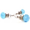 WORLD MARKET Arctic Blue Glass Bubbles Cabinet Knob (NEW)