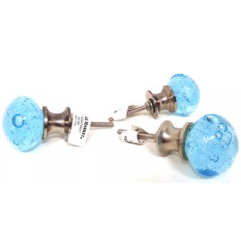 WORLD MARKET Arctic Blue Glass Bubbles Cabinet Knob (NEW)