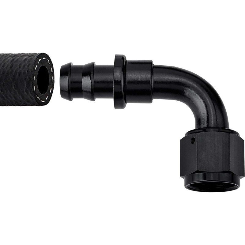 Lencool Racing 8AN Push Lock Fitting AN8 90 Degree End