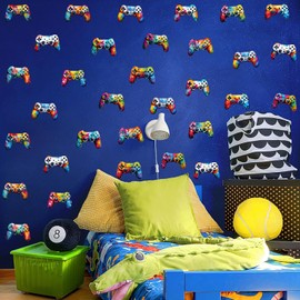 XUOIAYNB Watercolor Game Wall Stickers,Video Gaming Vinyl Wall Decals for Game Lover, Removable Game DIY Wall Art for Boy Bedroom Playroom Decor