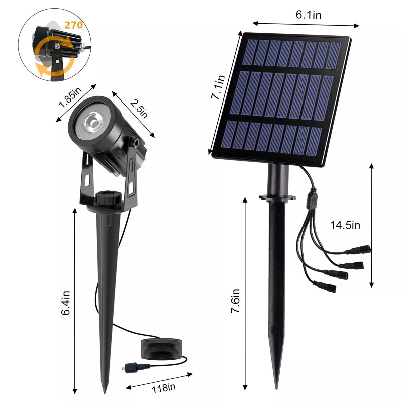 T-SUN Solar Spotlights with Warm White LED Lights for Outdoor