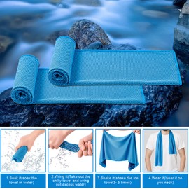 4 Pack Cooling Towel (40"x12"), Soft Breathable Chilly Towel, Ice Towel, Microfiber Towel for Yoga, Sport, Running, Workout,Gym, Camping, Fitness, Workout & More Activities(Multicolor)