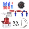WFLNHB Universal Adjustable Fuel Pressure Regulator Kit Aluminum with 100