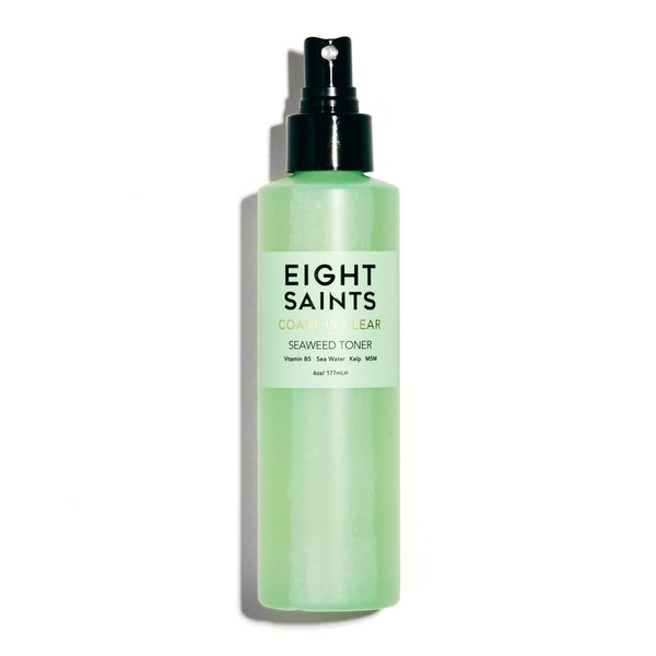 Eight Saints Coast is Clear Seaweed Anti Aging Face Toner, Natural and Organic Alcohol Free Witch Hazel Toner for Face, Minimizes Large Pores and Redness, 6 Ounces