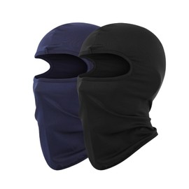 JiaYouLC 2 Pack Kids Lightweight Balaclava Childs Thin Helmet Liner Ski Face Mask for Skiing Cycling Fishing (UK, Alpha, One Size, Black + Blue)