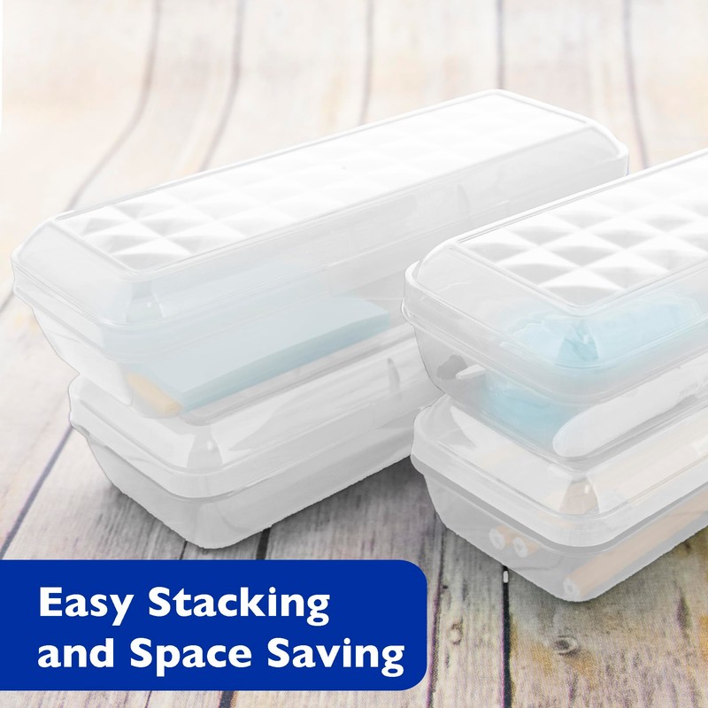 BAZIC Plastic Pencil Case 8" Storage Box, Clear Color, Hard