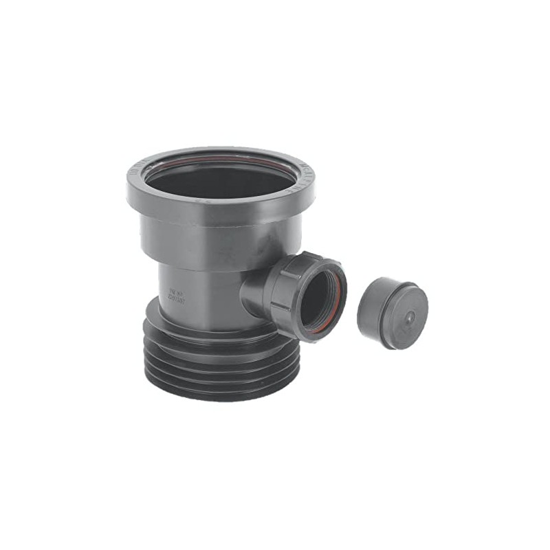 McAlpine DC1-BL-BO Drain Connector with Boss, Black