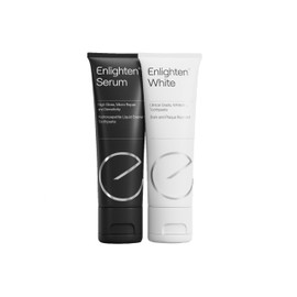 Enlighten White Duo Care Teeth Whitening Toothpaste and Sensitive Repair Serum - Plaque Removal Toothpaste and Advanced Enamel Repair and (1 Pack (2 Tube))