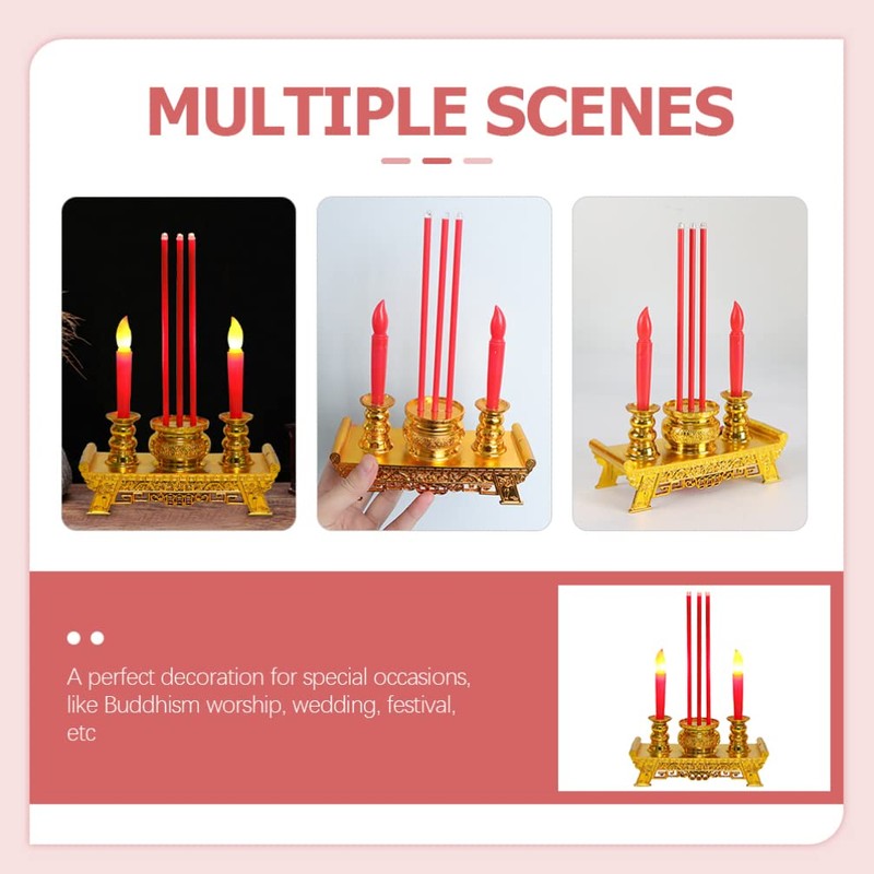 Beaupretty Led Decor Led Electronic Incense Burner Stick Buddhist Candle