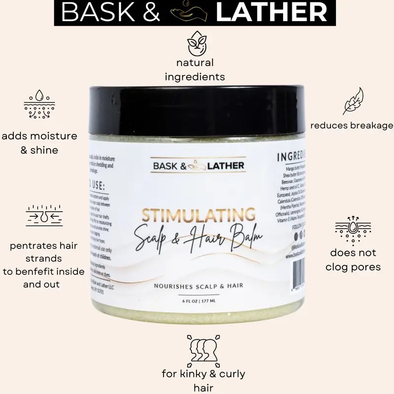 Stimulating Scalp & Hair Balm with Shea Butter and Mango