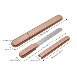 Premium Glass Nail File with, Crystal Diamond Salon Best Beauty Nail Buffer for Natural and Acrylic Nails Christmas Gift for Woman and Man,Apricot