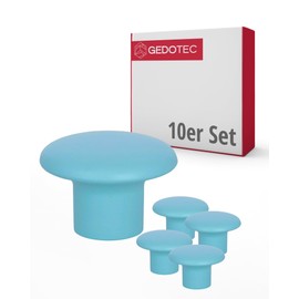 Gedotec Furniture knobs for children's rooms, diameter 32 mm, colour: turquoise, pack of 10, furniture handles, plastic, colour, cabinet knobs, colourful furniture knobs, modern furniture handles,