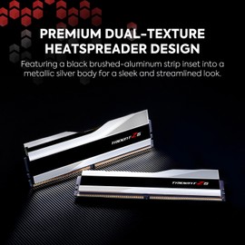 G.SKILL Trident Z5 Series DDR5 RAM (Intel XMP 3.0) 32GB (2x16GB) 6400MT/s CL32-39-39-102 1.40V Desktop Computer Memory U-DIMM - Metallic Silver (F5-6400J3239G16GA2-TZ5S)