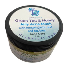 Diva Stuff Green Tea and Honey Jelly Acne Mask, With Turmeric, Lactic Acid and Tea Tree, 4 oz