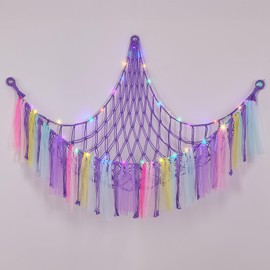 Ellaseek Toy Hammock Soft Cuddly Toys Storage for Stuffed Animals Corner Hanging Net Soft Plushies Macrame Organiser for Girls Bedroom Accessories Kids Room Nursery Decor